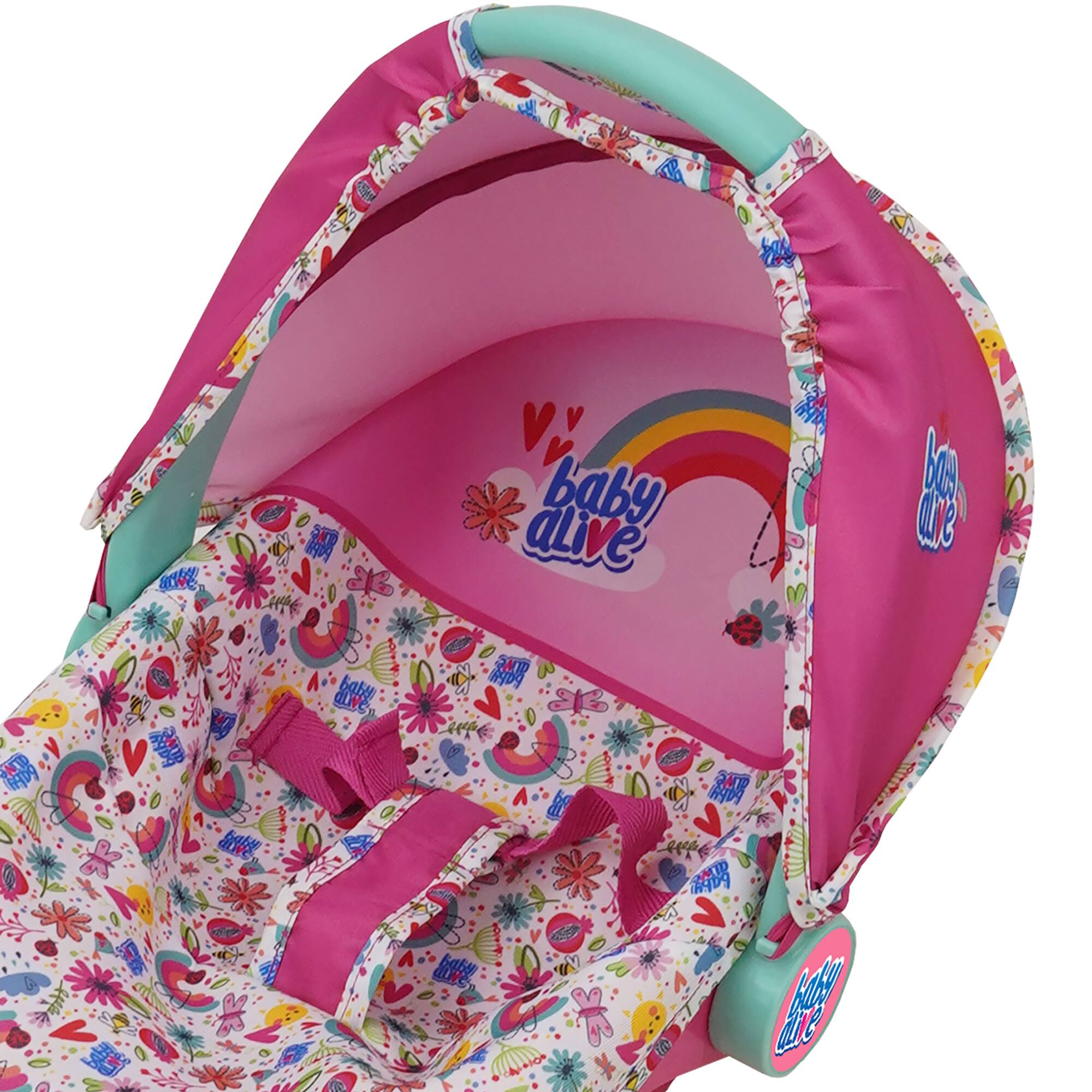509 Crew Baby Alive Pink and Rainbow Deluxe Doll Car Seat